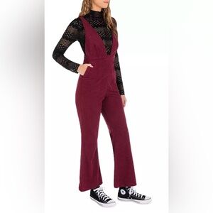 Hurley Women's Burgundy corduroy Jumpsuit. Medium
